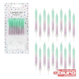 ŚWIECZKI URODZINOWE OMBRE 6CM A'20 PARTYDECO