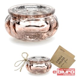 ŚWIECZNIK RÓŻOWE ZŁOTO 3CM PARTYDECO