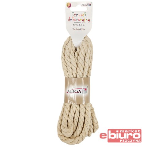 SZNUREK BAWEŁNIANY SB-0797 BIAŁY 8MMX4M ALIGA