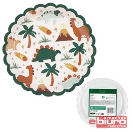 TALERZYKI DINOZAURY 18X18CM MIX A'6 PARTYDECO