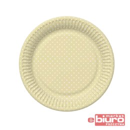TALERZYKI PAPIER ŚR 180MM A'8 J. ŻÓŁTE KROPKI POL