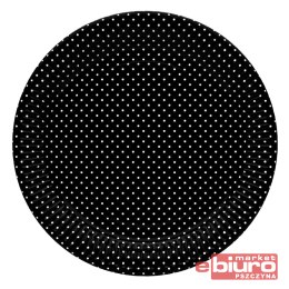 TALERZYKI PAPIER ŚR 227MM A'8 CZARNE KROPKI POL