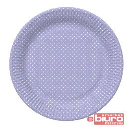 TALERZYKI PAPIER ŚR 227MM A'8 FIOLETOWE KROPKI POL