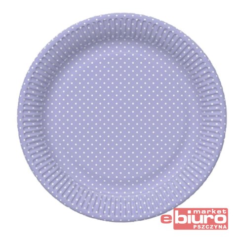 TALERZYKI PAPIER ŚR 227MM A'8 FIOLETOWE KROPKI POL