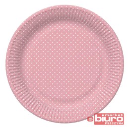 TALERZYKI PAPIER ŚR 227MM A'8 RÓŻOWE KROPKI POL