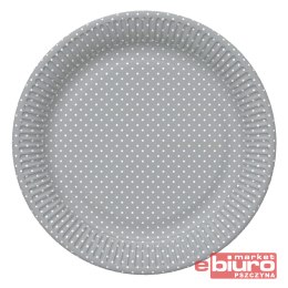 TALERZYKI PAPIER ŚR 227MM A'8 SZARE KROPKI POL