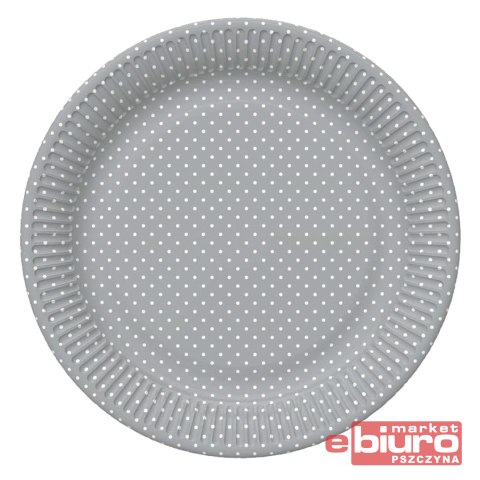 TALERZYKI PAPIER ŚR 227MM A'8 SZARE KROPKI POL