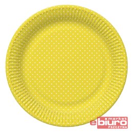 TALERZYKI PAPIER ŚR 227MM A'8 ŻÓŁTE KROPKI POL