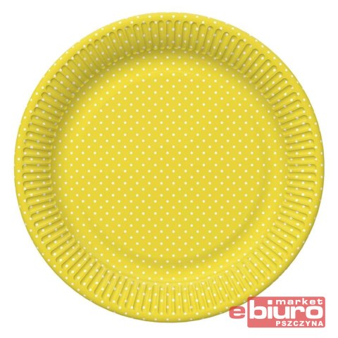 TALERZYKI PAPIER ŚR 227MM A'8 ŻÓŁTE KROPKI POL