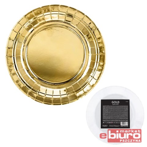 TALERZYKI ZŁOTY 18CM A'6 PARTYDECO