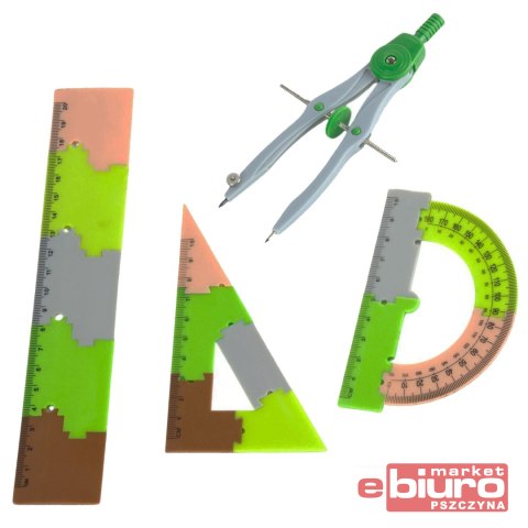 ZESTAW GEOMETRYCZNY A PUZZLE 20CM 4 EL KIDEA