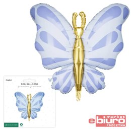 BALON FOLIOWY MOTYL 69X69CM BŁĘKIT PARTYDECO