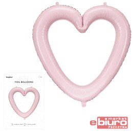 BALON FOLIOWY SERCE RAMKA J.RÓŻOWY PARTYDECO