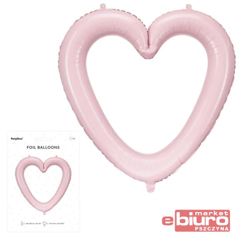 BALON FOLIOWY SERCE RAMKA J.RÓŻOWY PARTYDECO