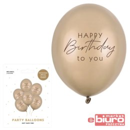 BALONY 30CM HAPPY BIRTHDAY METALLIC COLD GOLD A'6