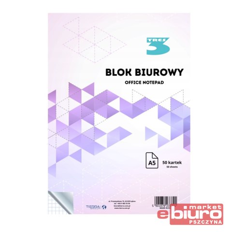 BLOK BIUROWY A5 50K W KRATKĘ TRES