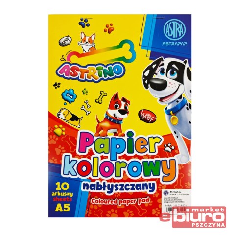 BLOK PAPIERÓW KOLOROWYCH A5 NABŁYSZCZ. 10K ASTRA