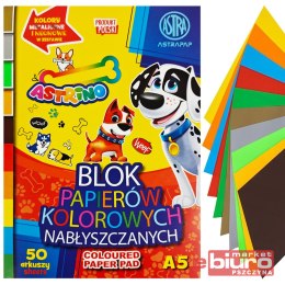 BLOK PAPIERÓW KOLOROWYCH A5 NABŁYSZCZ. 50K ASTRA