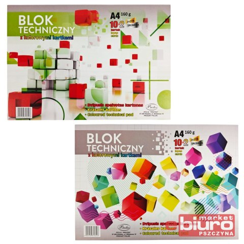 BLOK TECHNICZNY A4 KOL. 12K+ ZŁOTY I SREBRNY