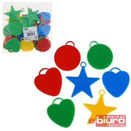 CIĘŻARKI DO BALONÓW OKOŁO 12G 25SZT MIX WZORÓW