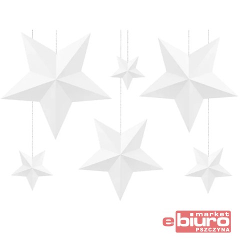 DEKORACJA GWIAZDY BIAŁY A'6 PARTYDECO