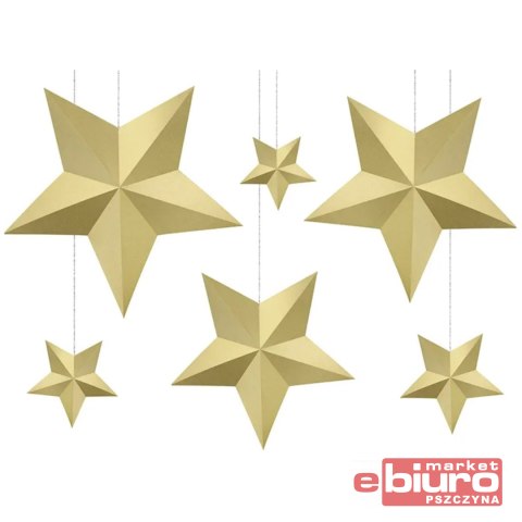 DEKORACJA GWIAZDY ZŁOTY A'6 PARTYDECO
