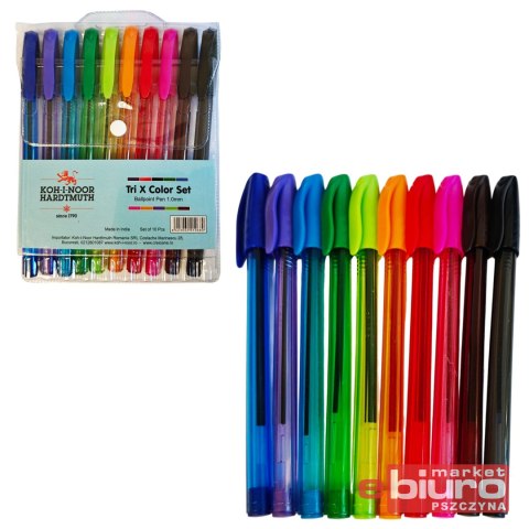 DŁUGOPISY KOLOROWE TRI X 1mm 10 KOLORÓW KOH-I-NOOR