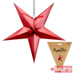 GWIAZDA PAPIEROWA 30CM CZERWONY PARTYDECO