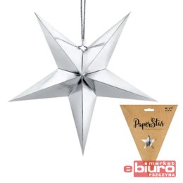 GWIAZDA PAPIEROWA 30CM SREBRNY PARTYDECO