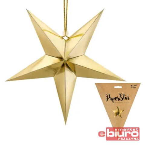 GWIAZDA PAPIEROWA 30CM ZŁOTY PARTYDECO