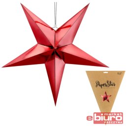 GWIAZDA PAPIEROWA 70CM CZERWONY PARTYDECO