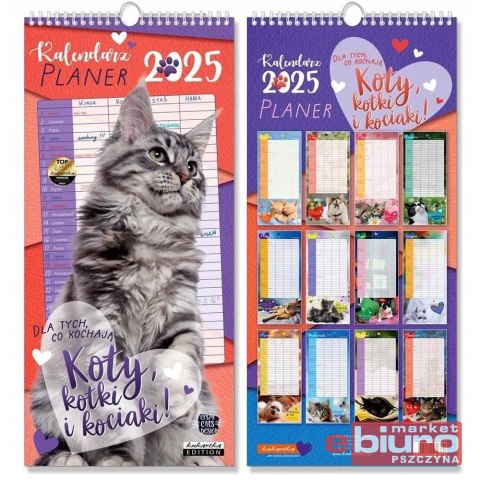 KALENDARZ PLANER KOTY PASSION CARDS