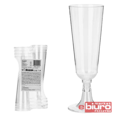 KIELISZKI PLASTIKOWE DO SZAMPANA 150ML A'8 PARTYDE