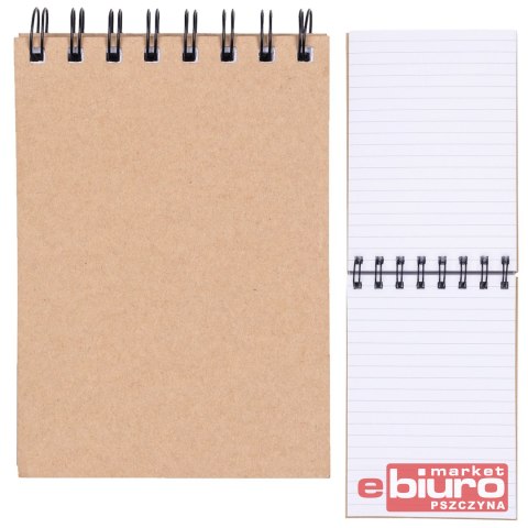 KOŁONOTATNIK OFFICE A6 80K LIN 80G CRAFT BRĄZ OKŁA