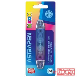 KOREKTOR I KLEJ W TAŚMIE 2W1 NEON LINE BLISTER AST