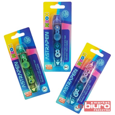 KOREKTOR I KLEJ W TAŚMIE 2W1 NEON LINE BLISTER AST