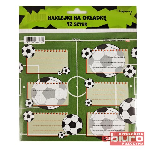 NAKLEJKI NA OKŁADKĘ 2 12SZT PIŁKA HENRY