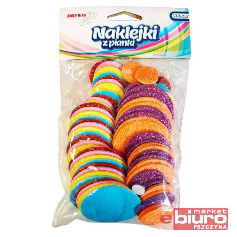 NAKLEJKI Z PIANKI PVC65 KÓŁKA Z BROKATEM BREWIS