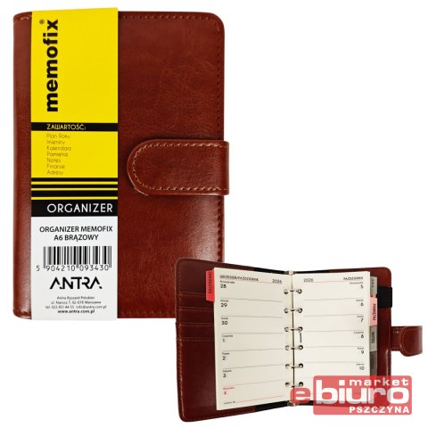 ORGANIZER MEMOFIX A6 K BRĄZOWY ANTRA