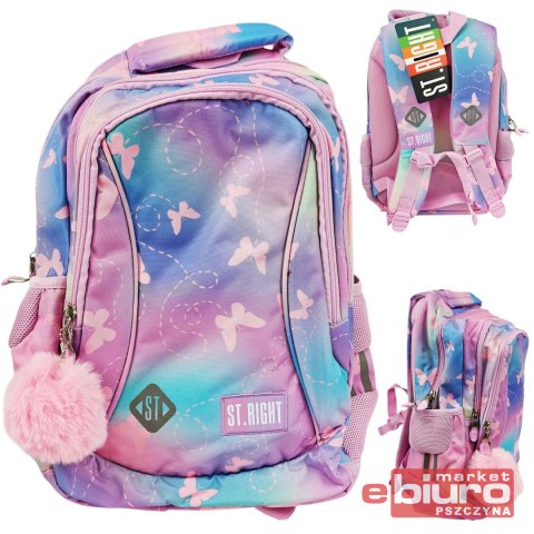 PLECAK 3-KOM. STRIGHT BP-26 PPINK BUTTERFLIES MAJE