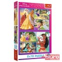 PUZZLE 2X70 BAJKOWE DNI DISNEY PRINCESS TREFL