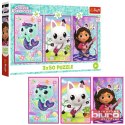 PUZZLE 3X50 POZNAJCIE GABBY I KOTKI 34876 TREFL