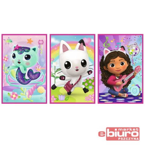 PUZZLE 3X50 POZNAJCIE GABBY I KOTKI 34876 TREFL