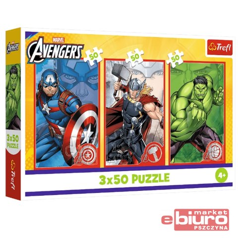 PUZZLE 3X50 TWÓJ BOHATER MARVEL THE AVENDERS TREF