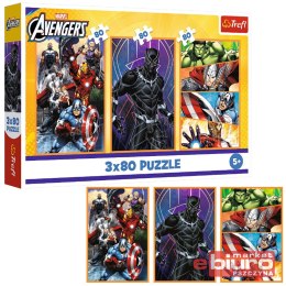 PUZZLE 3X80 DNI PEŁNE AKCJI MARVEL THE AVENGERS