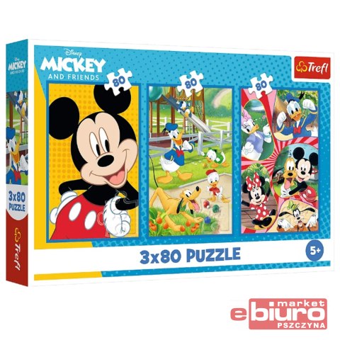 PUZZLE 3X80 EKIPA MYSZKI MIKI TREFL