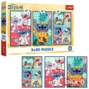 PUZZLE 3X80 ŚWIAT STITCHA TREFL