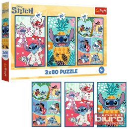 PUZZLE 3X80 ŚWIAT STITCHA TREFL