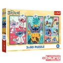 PUZZLE 3X80 ŚWIAT STITCHA TREFL