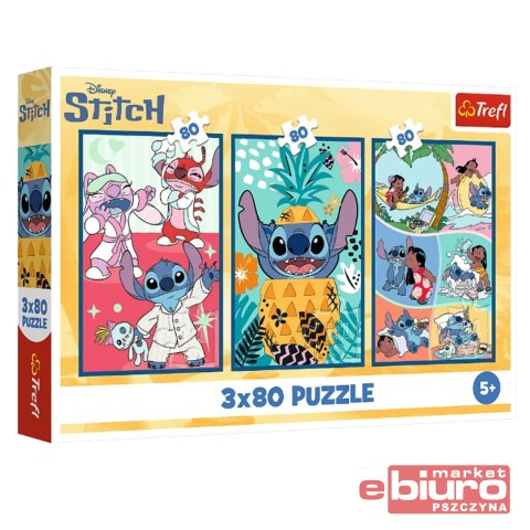 PUZZLE 3X80 ŚWIAT STITCHA TREFL